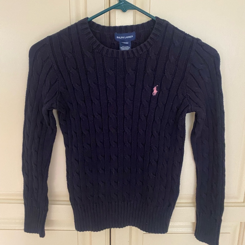 Ralph Lauren kids Black Cable Knit Sweater